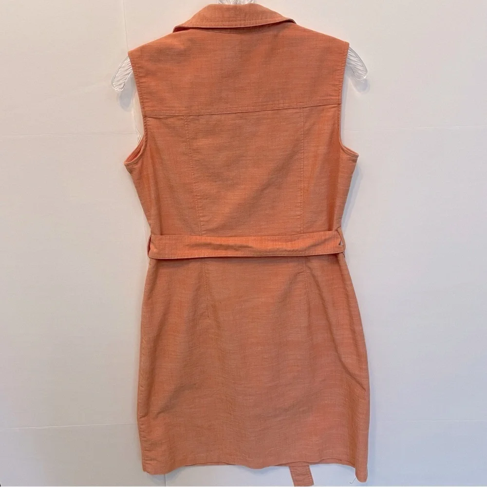 Sharagano New York Women’s Sleeveless Belted Shirt Dress Sz 10P - Picture 2 of 8